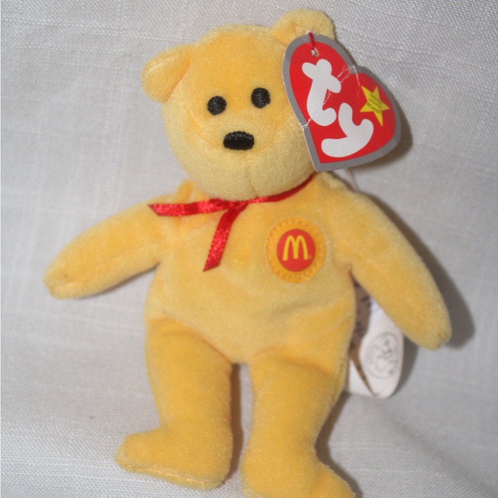 TY 2004 McDonald's Happy Meals (Yellow) Golden Arches Beanie Baby Toy with tags